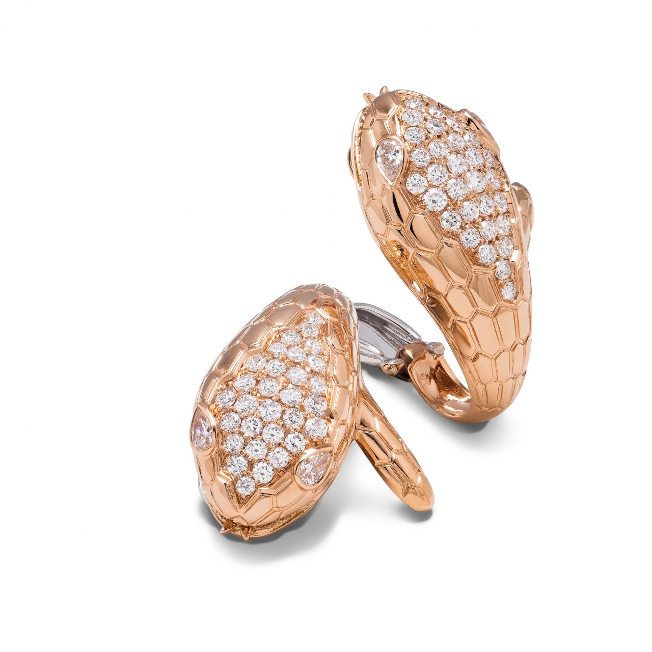 Illario orecchini Serpente in Oro Giallo 18k con diamanti